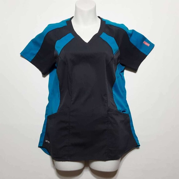 Greys Anatomy Barco Sz Small Active+ Stretch Women Multicolor Scrub Top GVST003 - Picture 1 of 5